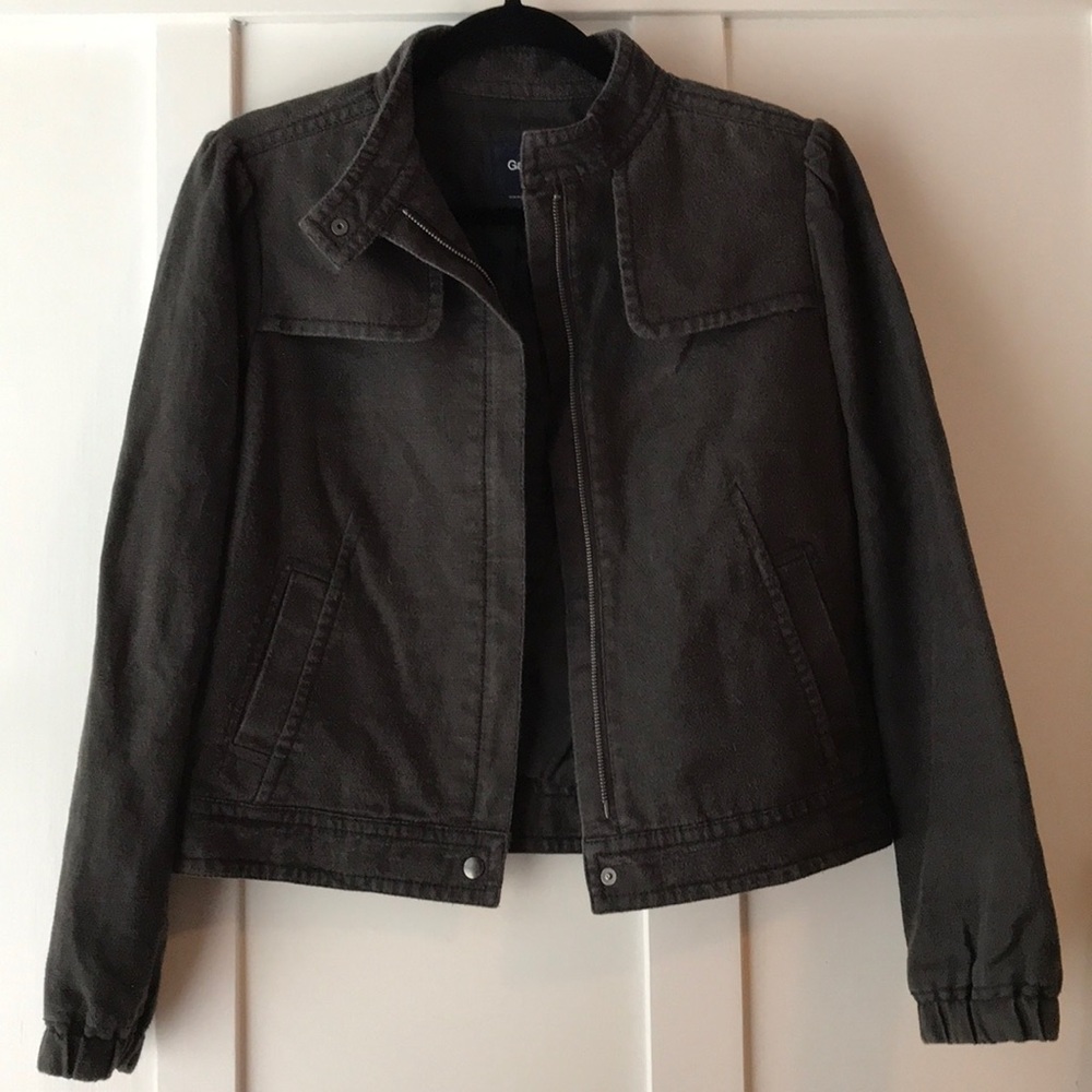 Gap Charcoal Gray Moto Jacket Size M